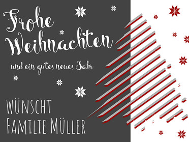 Motiv Weihnachtsbaum und Schneeflocken