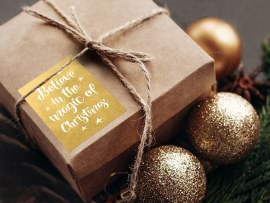 Weihnachtsaufkleber eigener Text
