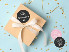 Weihnachtsetiketten selbst gestaltet
