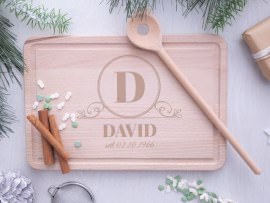 Graviertes Holzschneidebrett Weihnachtsgeschenk