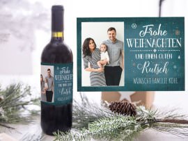 Personalisiertes Weinetikett als Geschenk zu Weihnachten